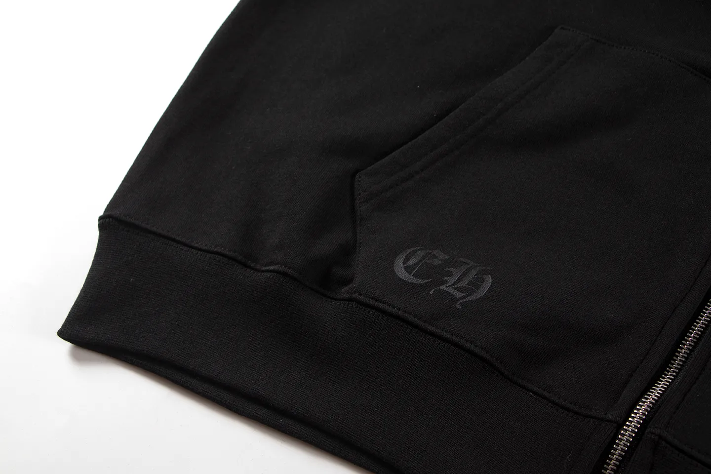 P290 Chrome Hearts Chrome Hearts Horseshoe Cross Sanskrit Cardigan Hooded Sweatshirt Size: S M L XL Color: Black, White